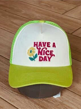 Have A Nice Day Green & White Women’s Trucker Hat